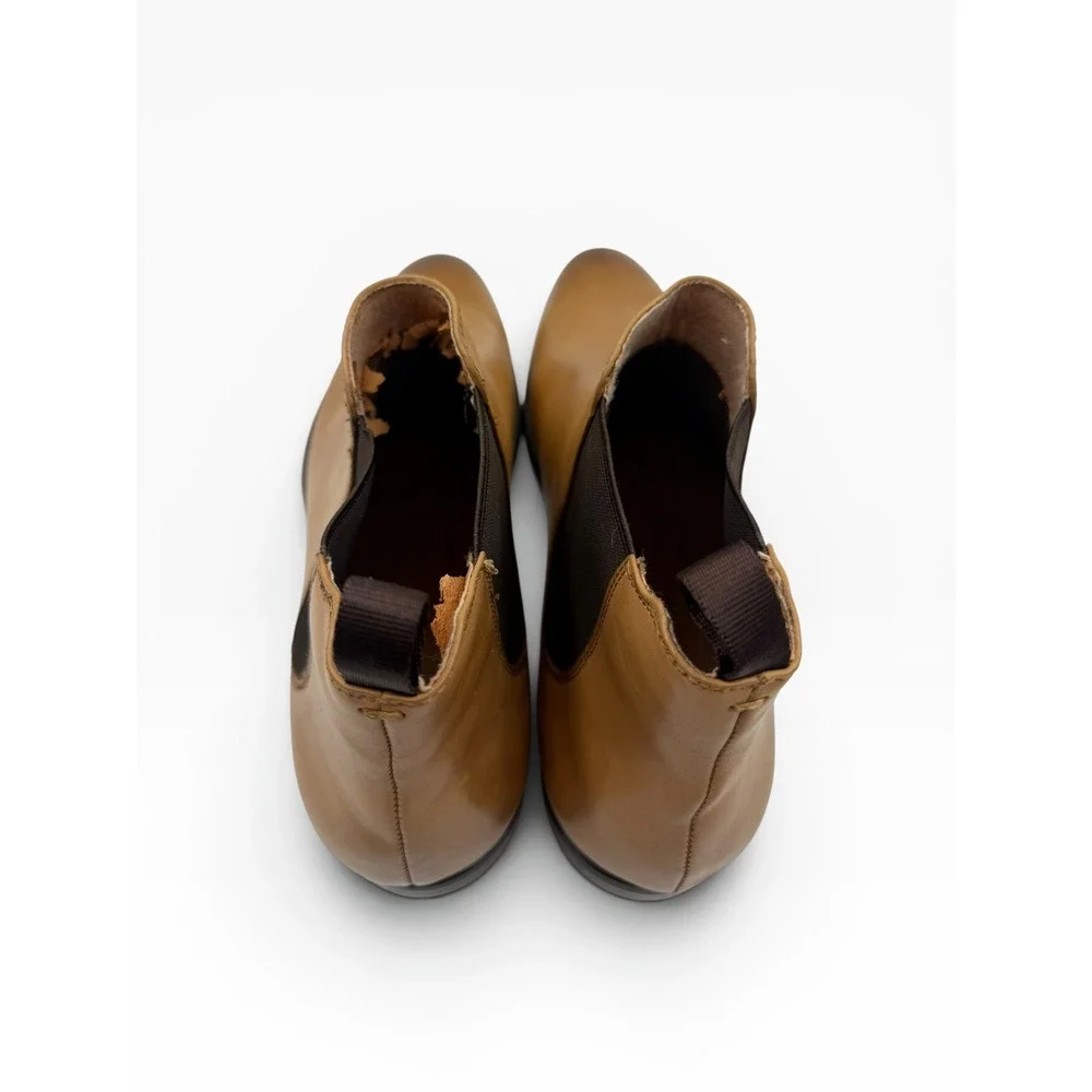Aldo Mens Tan‎ Leather Chelsea Boots Cognac Almond Toe Ankle Dress Boots
